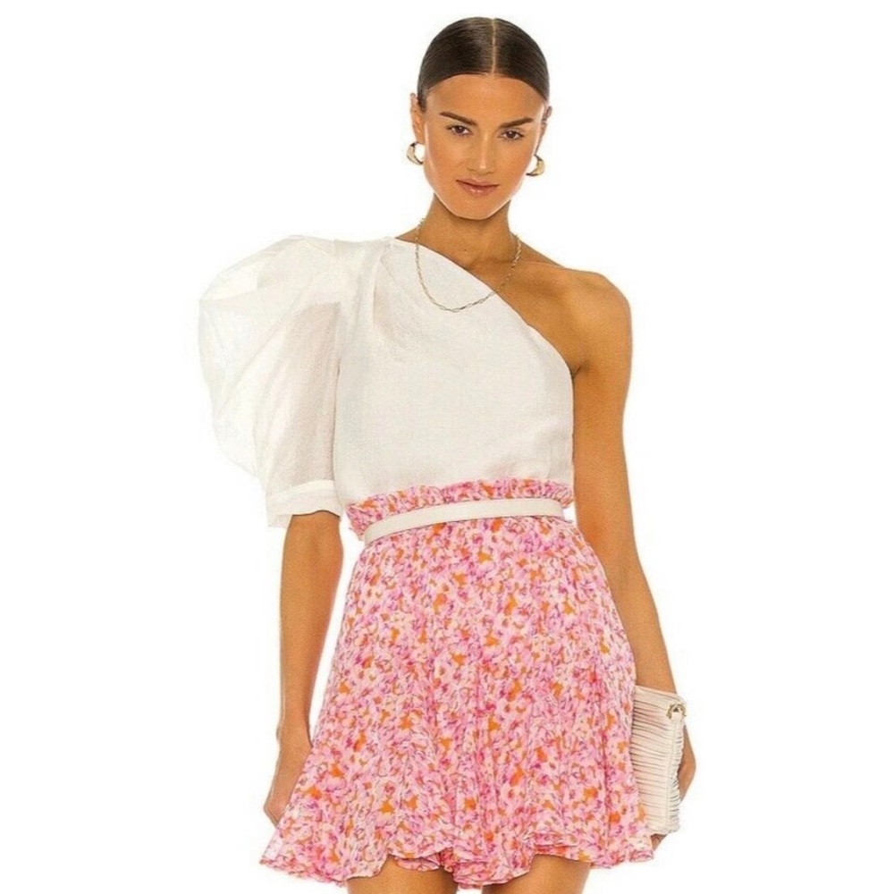 Sabina Musayev Monica Top Off White Puff Sleeve XS NWOT $158